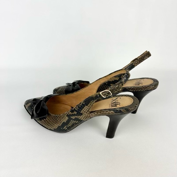 Sofft Alana Mocha Python Print Slingback Pumps 8.5 - Picture 8 of 16